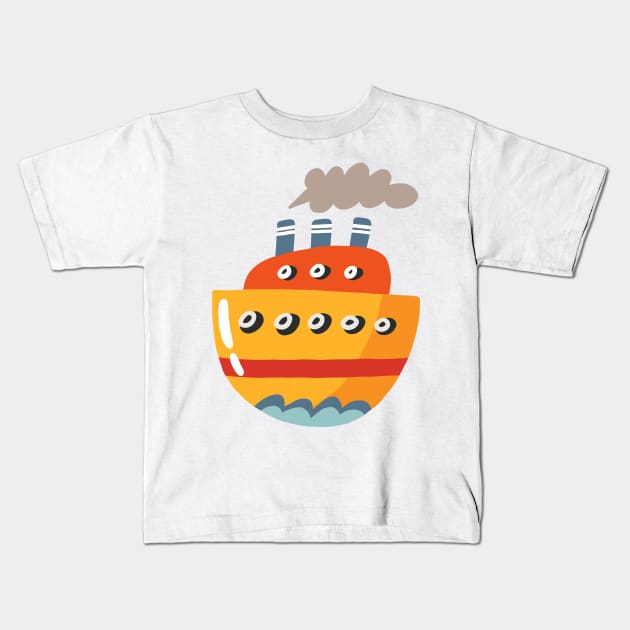 Steamboat Kids T-Shirt by JunkyDotCom